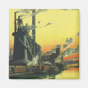 Imán Fábrica de negocios de época, fabricación en un mu