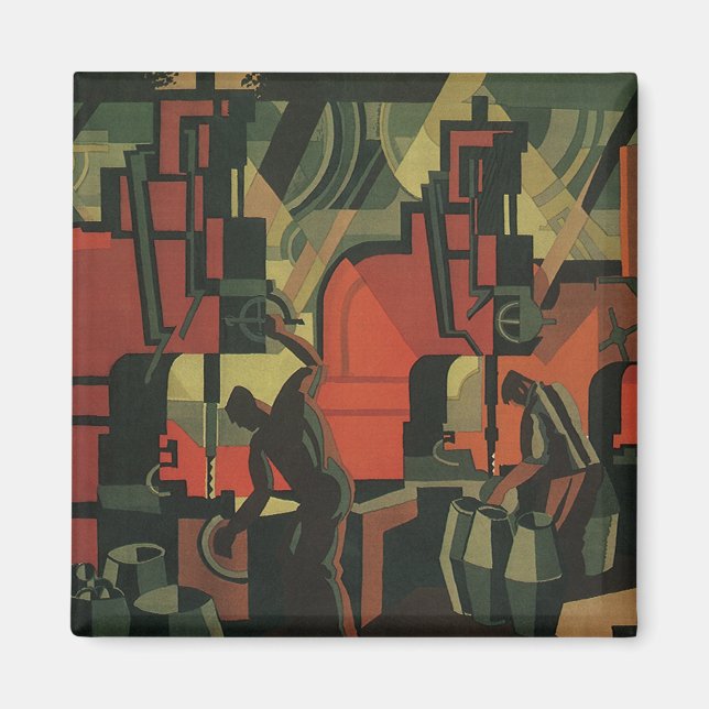 Imán Fabricación industrial de vintage Art Deco (Frente)