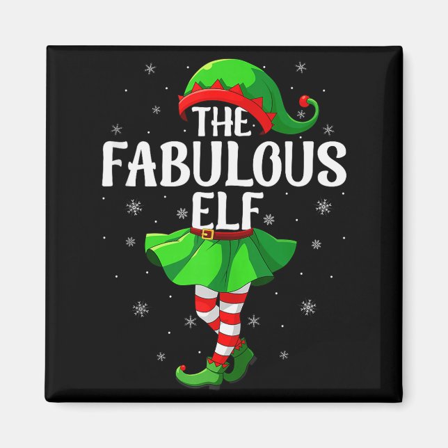 Imán Fabulous Elf Christmas Girls Women Elf Squad Xmas  (Frente)
