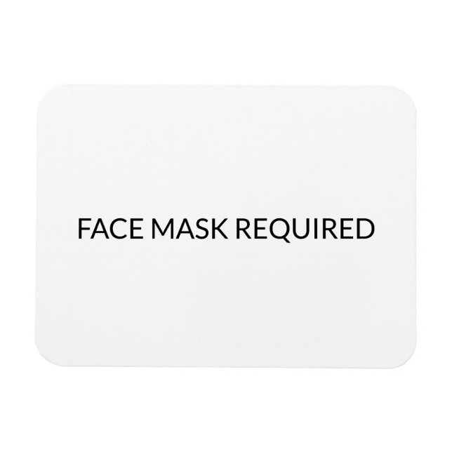 Imán Face Mask Required black and white simple (Horizontal)