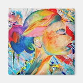 Imán Face of Many Colors Magnet