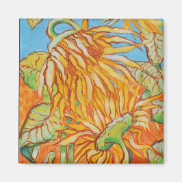 Imán 'Face OFF' girasoles por Bruce Tunis