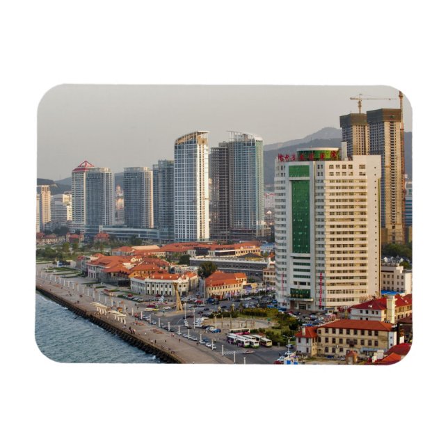Imán Fachada de la ciudad de Yantai, Shandong (Horizontal)