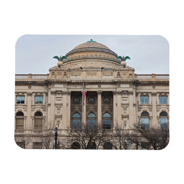 Imán fachada de la emblemática biblioteca pública milwa (Horizontal)