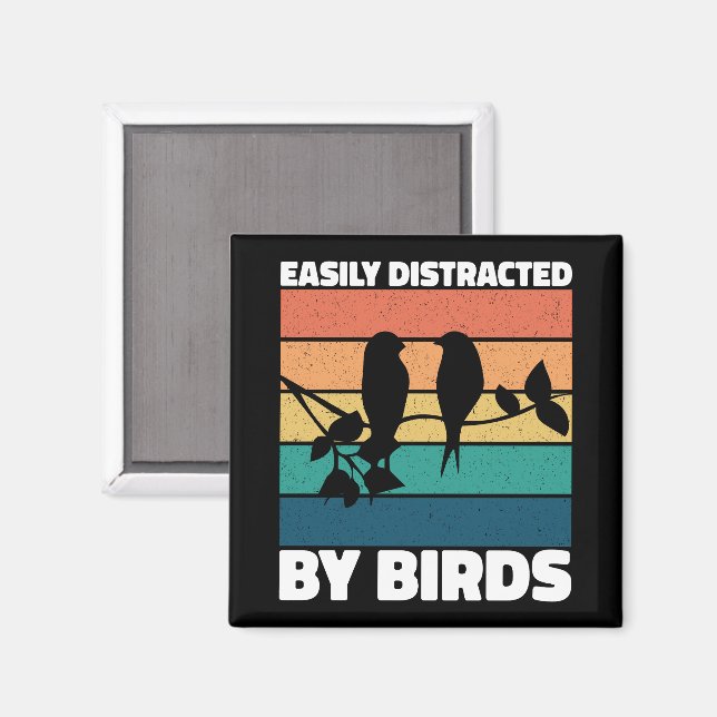 Imán Fácilmente Distraído Por Aves Aves Cute Propietari (Anverso/Reverso)