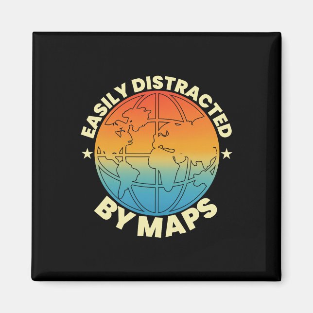 Imán Fácilmente Distraído Por Mapas Profesor De Geograf (Frente)