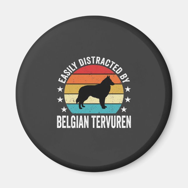 Imán Fácilmente Distraído Por Perro Tervuren Belga (Frente)