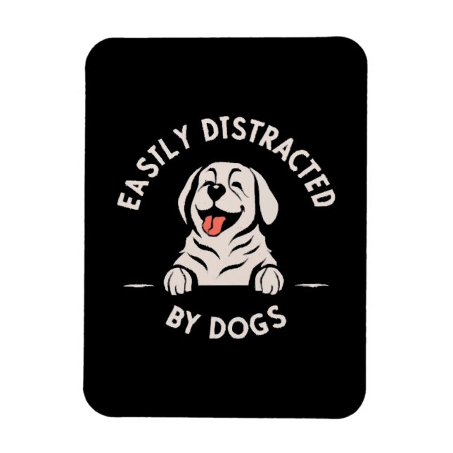 Imán Fácilmente distraído por perros (Vertical)