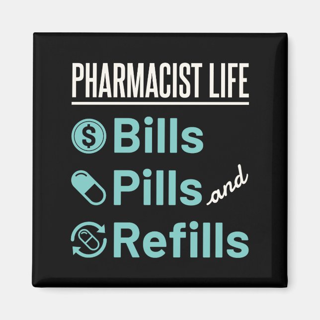 Imán Factores de vida de los farmacéuticos: píldoras y  (Frente)