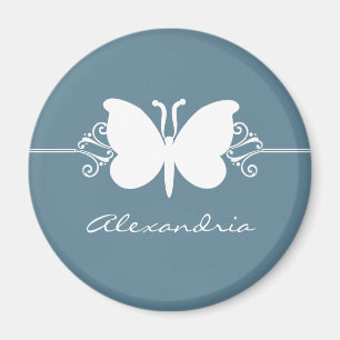 Imán Faded Blue Butterfly Swirls Magnet