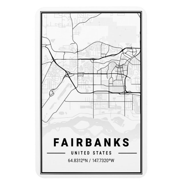 Imán Fairbanks Alaska USA City Travel City Map (Vertical)