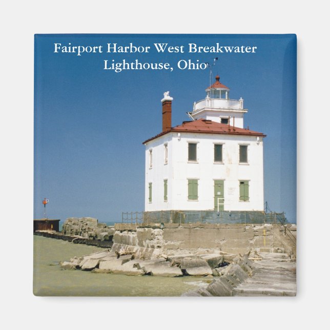 Imán Fairport Harbour West Breakwater Lighthouse Magnet (Frente)