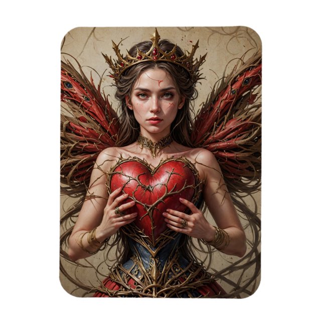 Imán Fairy Red Heart Brambles (Vertical)