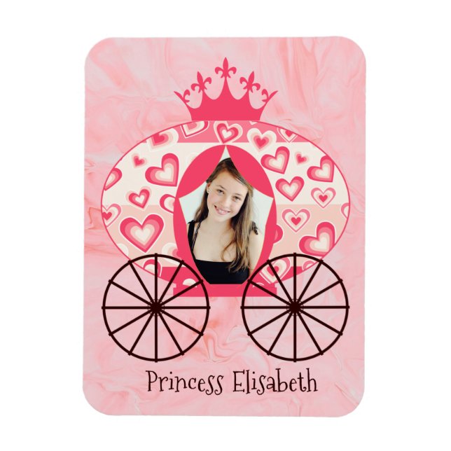 Imán Fairytale Royal Princess Carriage Chica Cumpleaños (Vertical)