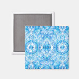 Imán Faith Abstract Light Blue White Watercolor Art