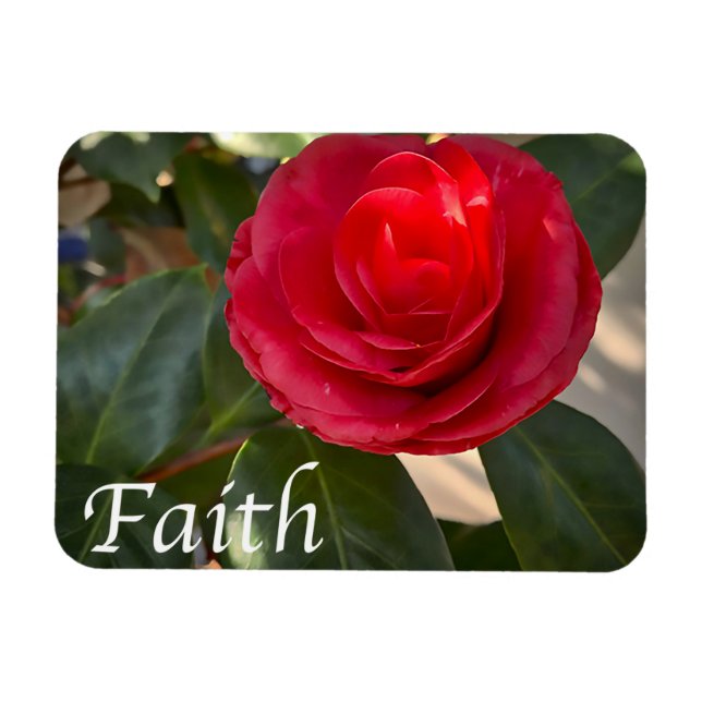 Imán Faith - Bloom Camellia Rojo (Horizontal)
