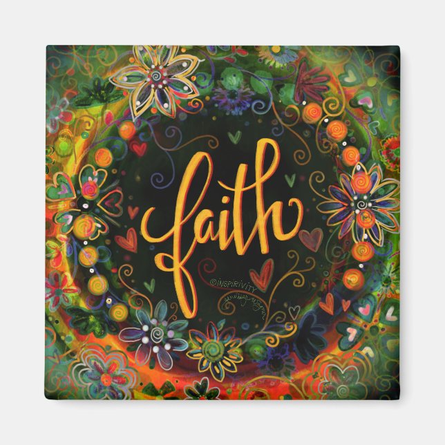 Imán Faith Bonito diversión Floral Inespiritualidad mod (Frente)