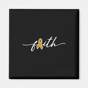 Imán Faith Children Cancer Awareness Gold Ribbon Fight
