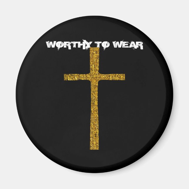 Imán Faith Cross Gold - Vale la pena usar (Frente)