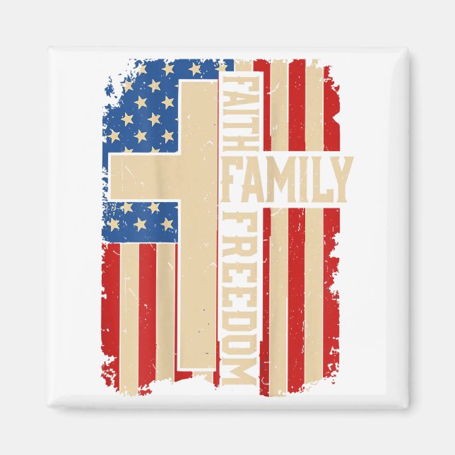 Imán Faith Family Dom God Country Patriotic Christian O (Frente)