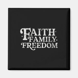 Imán Faith Family Freedom Christian 4 de julio Retro Am