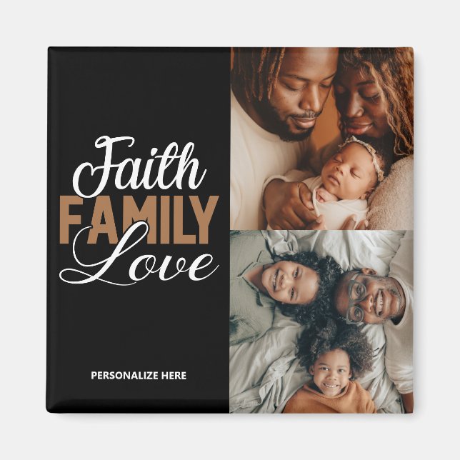 Imán Faith Family Love Personalized Magnet (Frente)