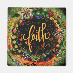 Imán Faith Floral bendiciones Inspiradoras Bonito Trend