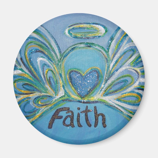 Imán Faith Guardian Angel Word Personalizado Magnet (Frente)