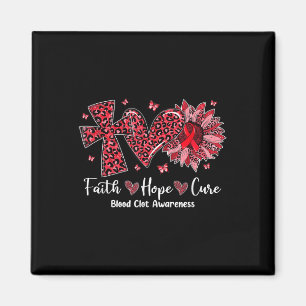 Imán Faith Hope Cure Sunflower Leopard Blood Clot Consc