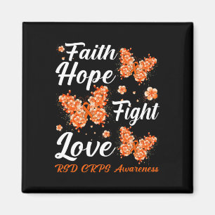 Imán Faith Hope Fight Love RSD CRPS Awareness Butterfly
