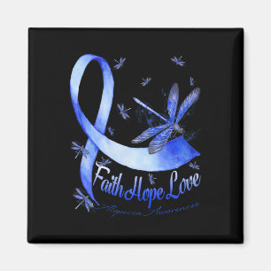 Imán Faith Hope Love Alopecia Awareness Dragonfly