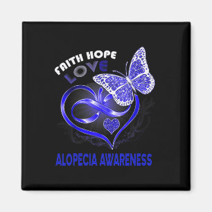 Imán Faith Hope Love Alopecia Conciencia Corazón maripo