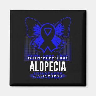 Imán Faith Hope Love Alopecia Sensibilización Butterfli