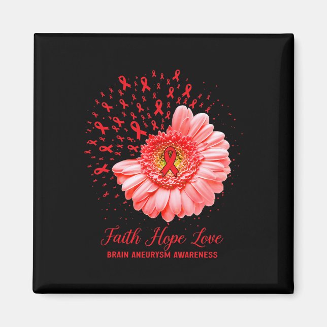Imán Faith Hope Love Brain Aneurysm Awareness Survivor (Frente)
