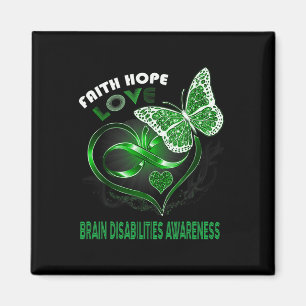 Imán Faith Hope Love Brain Disabilities Awareness Heart