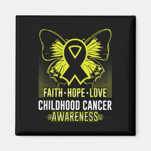 Imán Faith Hope Love Children Cancer Awareness Butterf