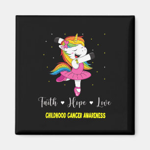 Imán Faith Hope Love Children Cancer Awareness Unicorn