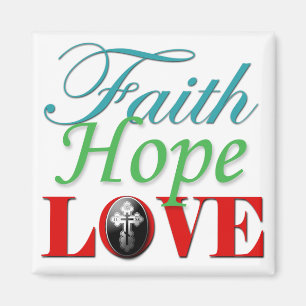 Imán Faith Hope & Love con Cross