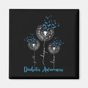 Imán Faith Hope Love Dandelion Flower Diabetes Awarenes