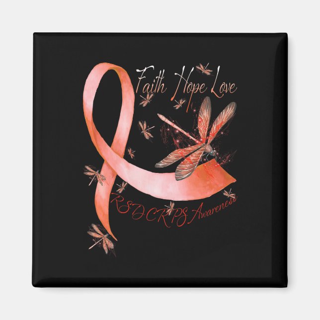 Imán Faith Hope Love Dragonfly RSD CRPS Conciencia (Frente)