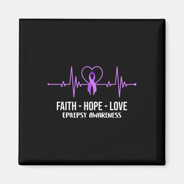 Imán Faith Hope Love Epilepsy Awareness Costume Warrior (Frente)