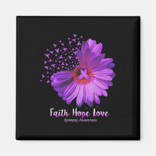 Imán Faith Hope Love Epilepsy Awareness Sunflower