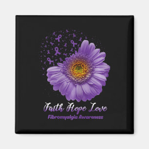 Imán Faith Hope Love Fibromialgia Awareness Flower Be S
