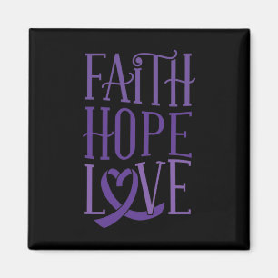Imán Faith Hope Love - Fibromialgia Awareness Support