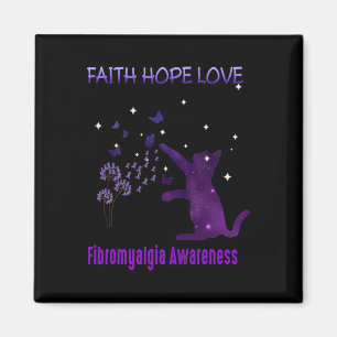 Imán Faith Hope Love Fibromyalgia Awareness