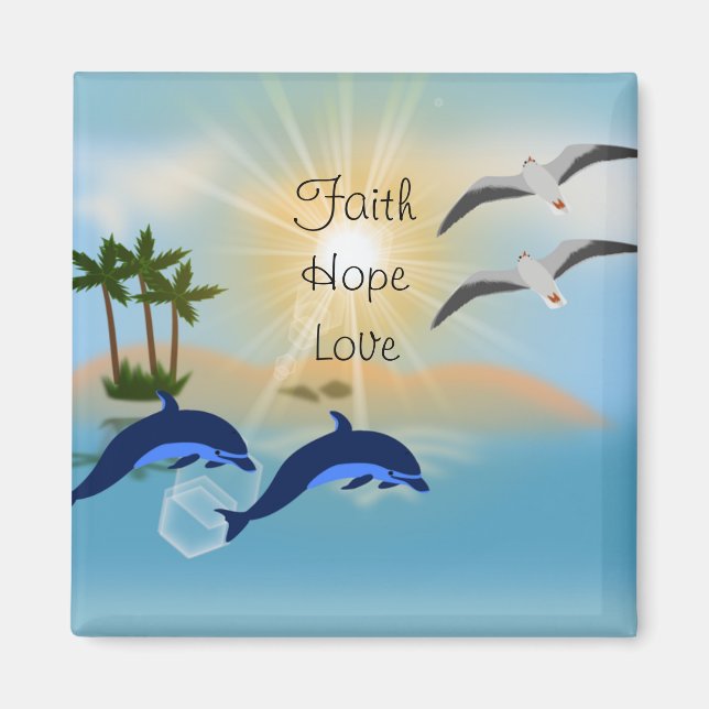 Imán Faith Hope Love Fridge Magnet (Frente)