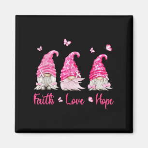 Imán Faith Hope Love Gnome Conciencia sobre el cáncer d