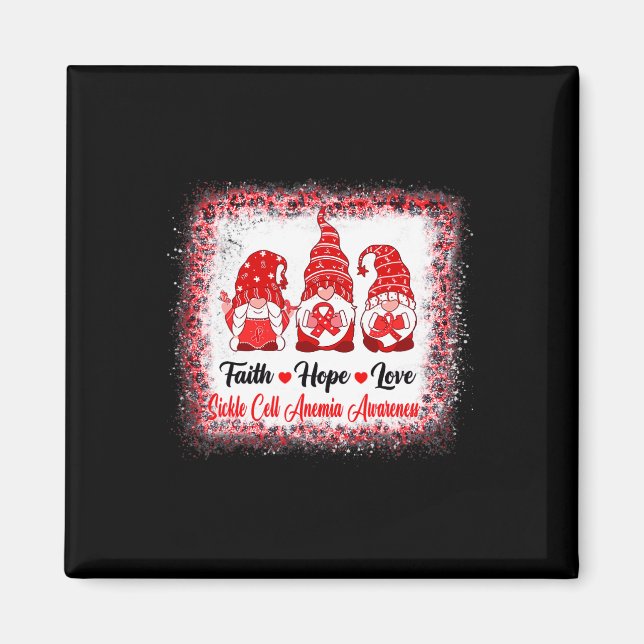 Imán Faith Hope Love Gnomes Sickle Cell Anemia Awarenes (Frente)