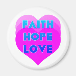 Imán Faith Hope Love Hearts Inspirador Magnet