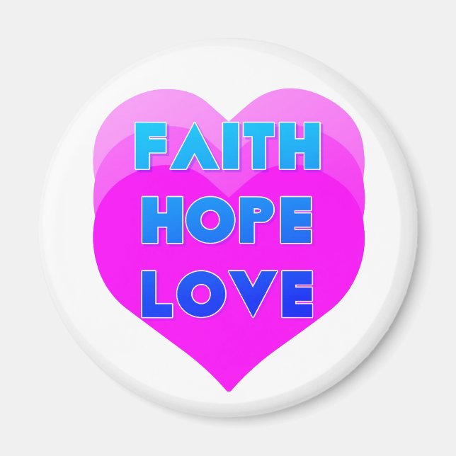Imán Faith Hope Love Hearts Inspirador Magnet (Frente)